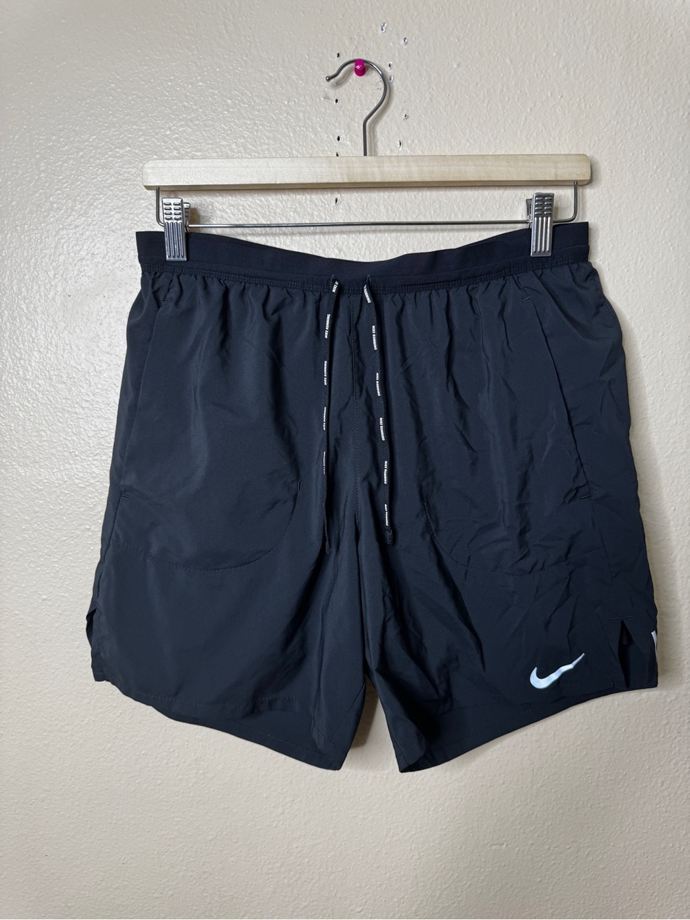 Nike Dri-FIT Men’s Medium Black Running Shorts Lined Drawstring Athletic Trainin